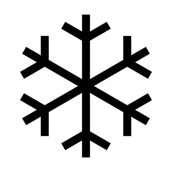 Proste Czarne Zimowe Snowlake Ikona Wektora Bożego Narodzenia Ostrymi Rogami — Wektor stockowy