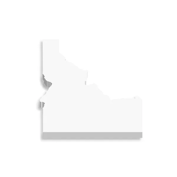 Idaho Stan Usa Biały Wektor Mapa Kraju — Wektor stockowy
