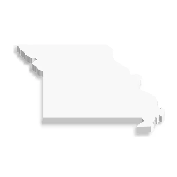 Missouri Abd Eyaleti Ülke Alanının Beyaz Vektör Haritası — Stok Vektör