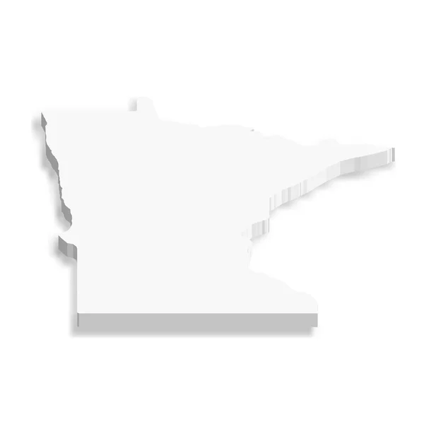 Minnesota Estado Dos Eua Vetor Branco Mapa Área País —  Vetores de Stock