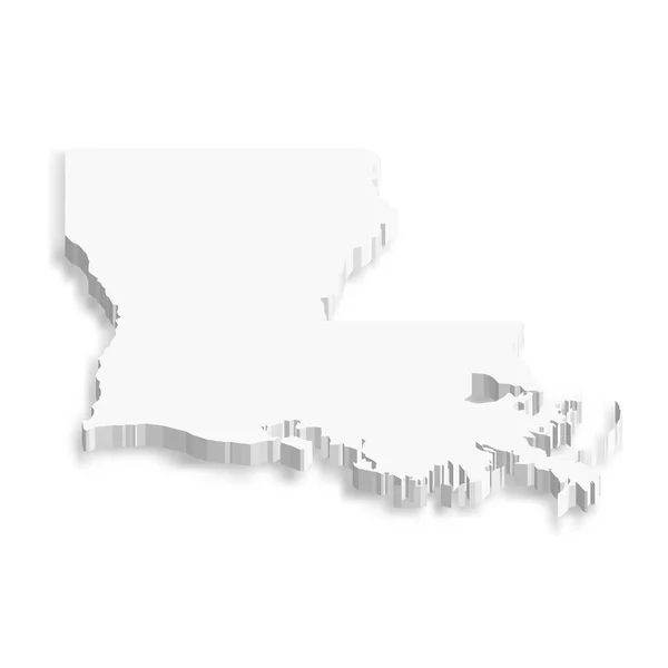 Louisiana Usa Állam Fehér Vektor Térképe Ország Területén — Stock Vector