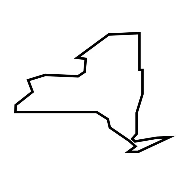 Штат Нью Йорк Сша Упрощенная Карта Черного Контура Простая Плоская — стоковый вектор
