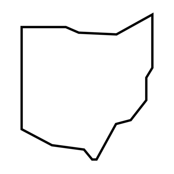 Ohio Stato Degli Stati Uniti America Usa Mappa Semplificata Dei — Vettoriale Stock