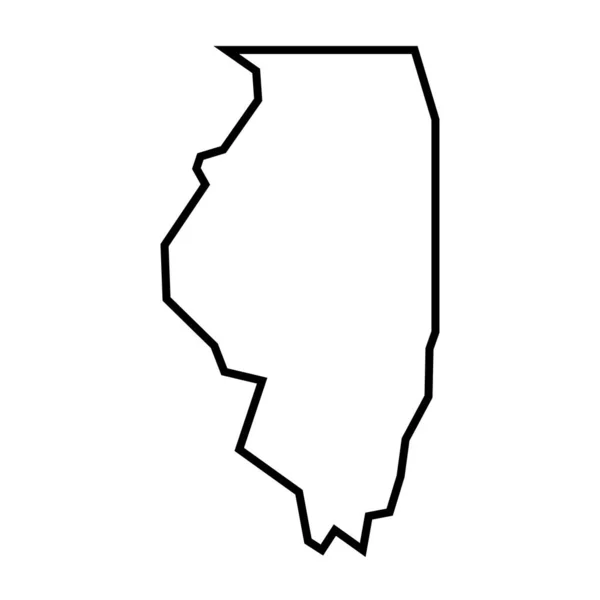 Negara Bagian Illinois Amerika Serikat Amerika Serikat Disederhanakan Peta Garis - Stok Vektor