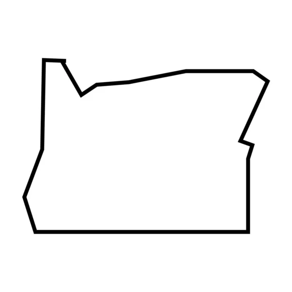 アメリカ合衆国オレゴン州 アメリカ合衆国 簡略化された黒いアウトラインマップ シンプルなフラットベクトルイラスト — ストックベクタ