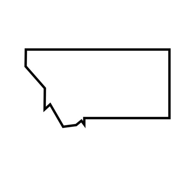 Montana Stát Spojené Státy Americké Usa Zjednodušená Silná Černá Mapa — Stockový vektor