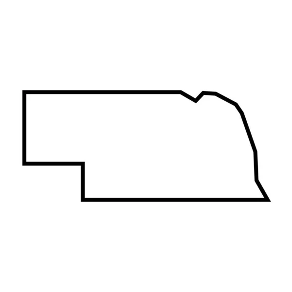Nebraska State United States America États Unis Carte Simplifiée Aux — Image vectorielle