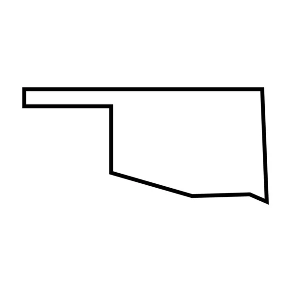 米国のオクラホマ州 簡略化された黒いアウトラインマップ シンプルなフラットベクトルイラスト — ストックベクタ