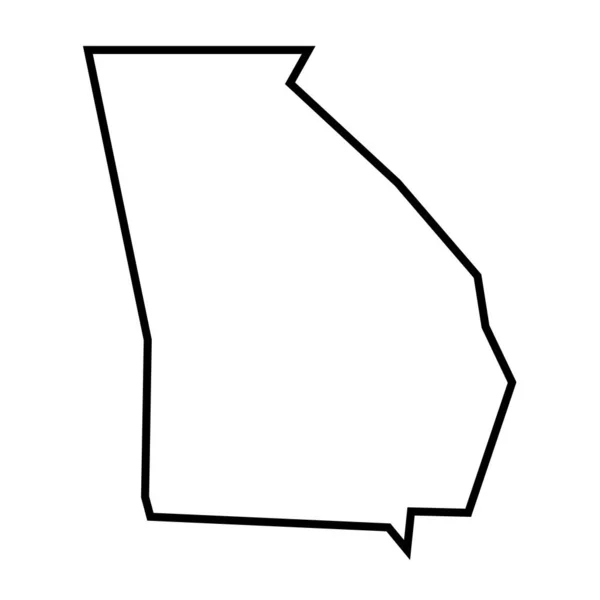 Georgia Bundesstaat Vereinigte Staaten Von Amerika Usa Vereinfachte Dicke Schwarze — Stockvektor