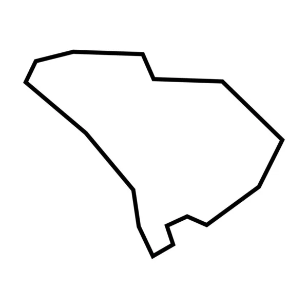 アメリカ合衆国南カロライナ州 アメリカ合衆国 簡略化された黒いアウトラインマップ シンプルなフラットベクトルイラスト — ストックベクタ