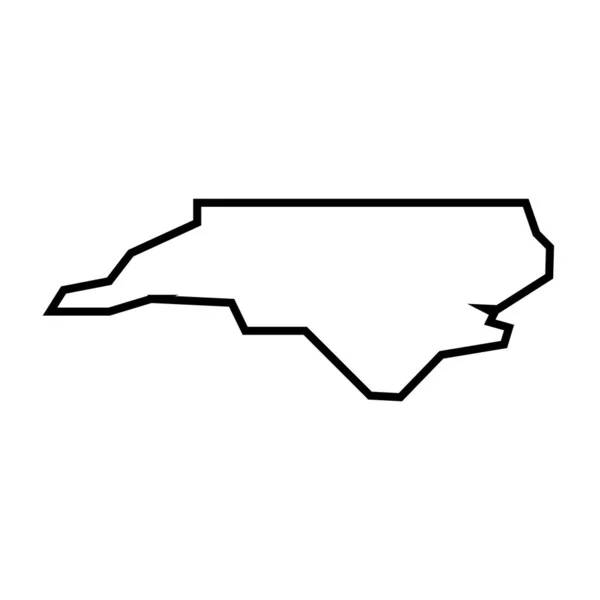 アメリカ合衆国ノースカロライナ州 アメリカ合衆国 簡略化された黒いアウトラインマップ シンプルなフラットベクトルイラスト — ストックベクタ