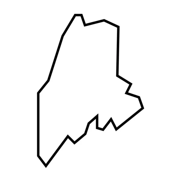 Maine Stát Spojené Státy Americké Usa Zjednodušená Silná Černá Mapa — Stockový vektor