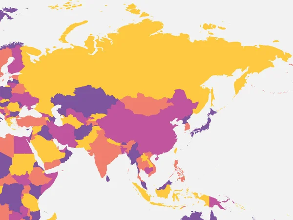 Mapa Blanco Asia Alto Mapa Político Detallado Del Continente Asiático — Vector de stock