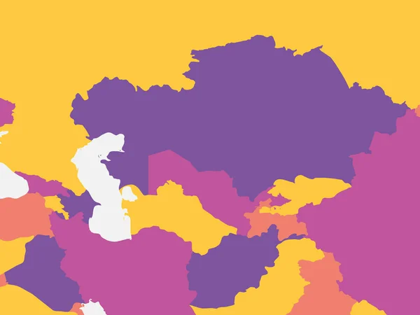 Asie Centrale Carte Blanche Carte Politique Détaillée Région Asie Centrale — Image vectorielle