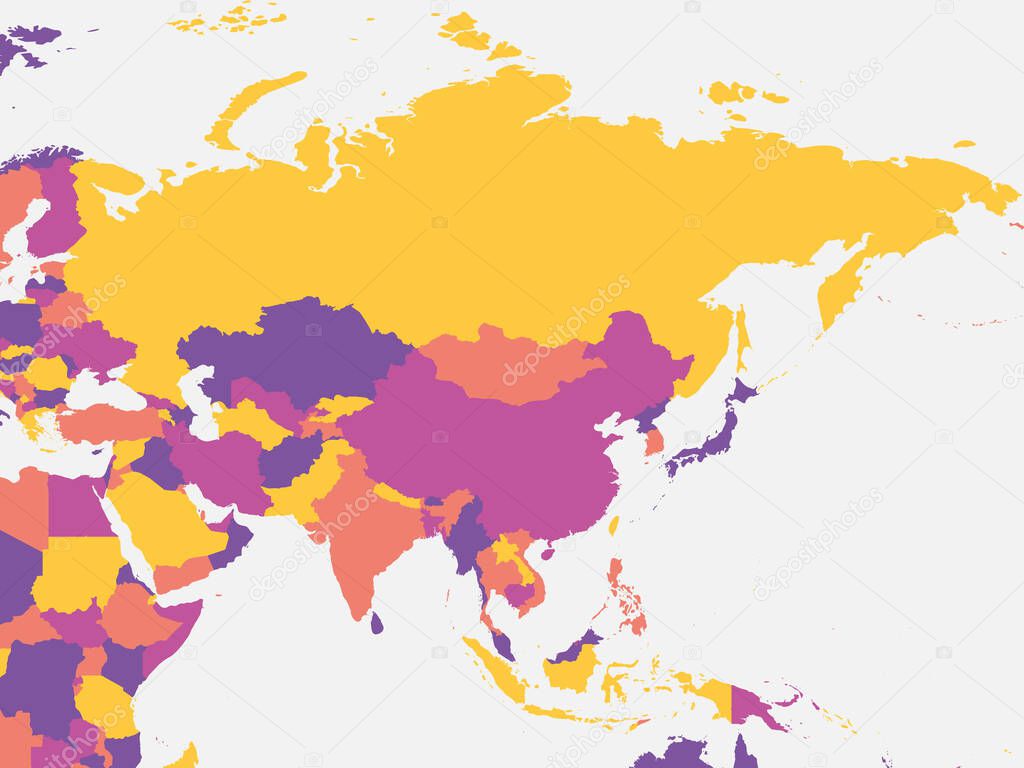 Mapa en blanco de Asia Alto mapa político detallado del continente asiático