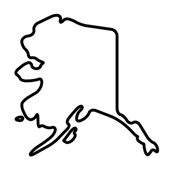 Alaska Bundesstaat Vereinigte Staaten Von Amerika Usa Vereinfachte Dicke Schwarze — Stockvektor