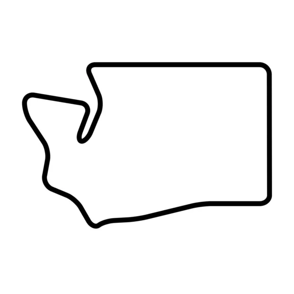 アメリカ アメリカのワシントン州 丸みを帯びたコーナーを持つ簡略化された厚い黒いアウトラインマップ シンプルなフラットベクトルイラスト — ストックベクタ