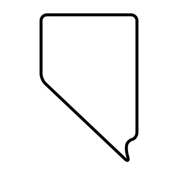 Nevada Bundesstaat Vereinigte Staaten Von Amerika Usa Vereinfachte Dicke Schwarze — Stockvektor