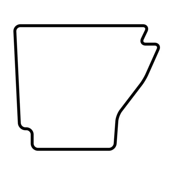 Арканзас Штат Соединенных Штатов Америки Сша Упрощенная Черная Карта Закругленными — стоковый вектор
