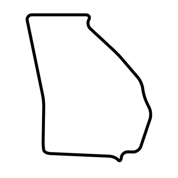 Georgia Stato Degli Stati Uniti America Usa Mappa Contorno Nera — Vettoriale Stock