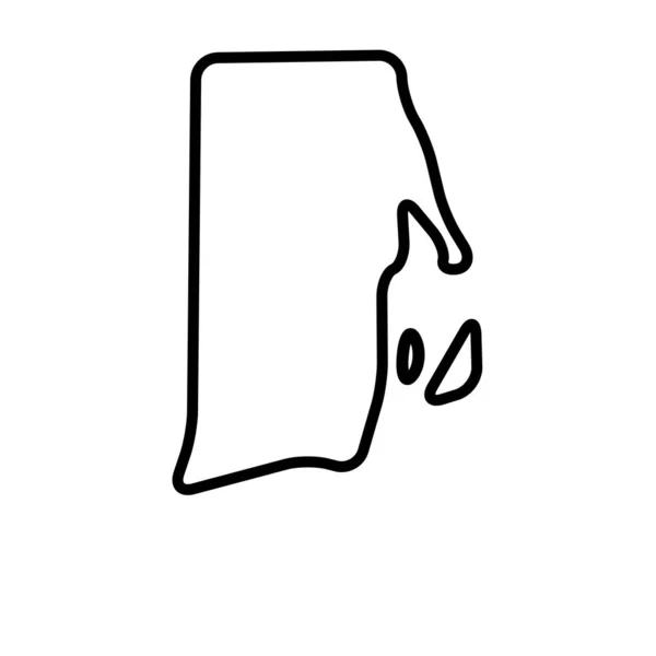 アメリカ アメリカのロードアイランド州 丸みを帯びたコーナーを持つ簡略化された厚い黒いアウトラインマップ シンプルなフラットベクトルイラスト — ストックベクタ