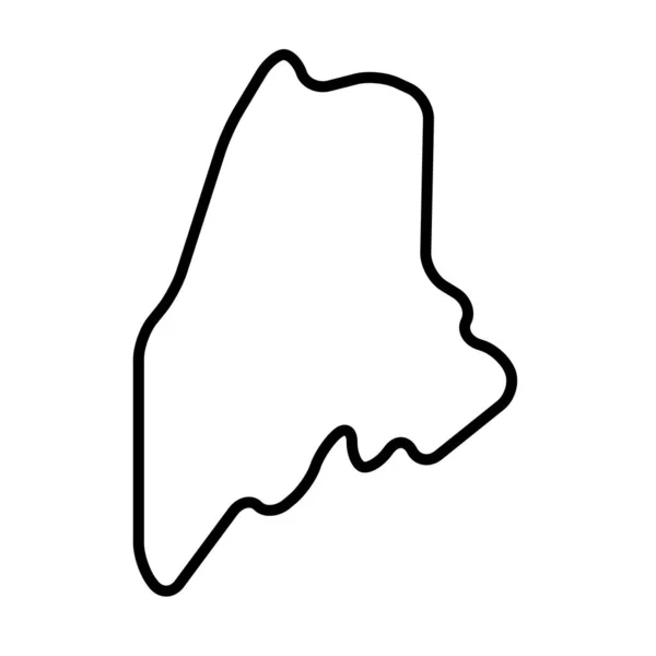 Maine Estado Los Estados Unidos América Mapa Contorno Negro Grueso — Archivo Imágenes Vectoriales