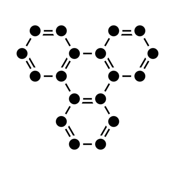 Absztrakt Molekula Ikon Kémia Tudomány Laboratórium Oktatás Vagy Biokémia Szimbóluma — Stock Vector