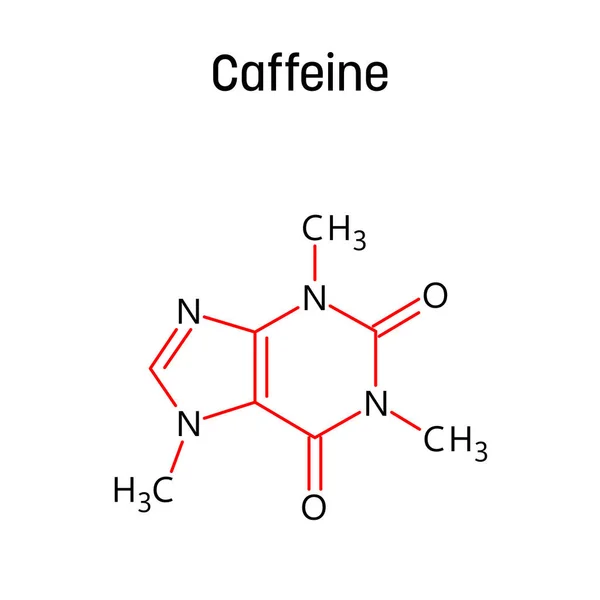 Kofeinová Molekulární Struktura Kofein Stimulant Centrálního Nervového Systému Používaný Jako — Stockový vektor