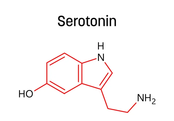 Estructura Molecular Serotonina Serotonina Neurotransmisor Monoamínico Que Modula Estado Ánimo — Vector de stock