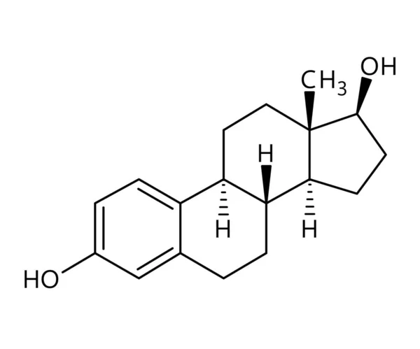 Struktur Molekul Estradiol Estradiol Adalah Hormon Steroid Estrogen Dan Hormon - Stok Vektor