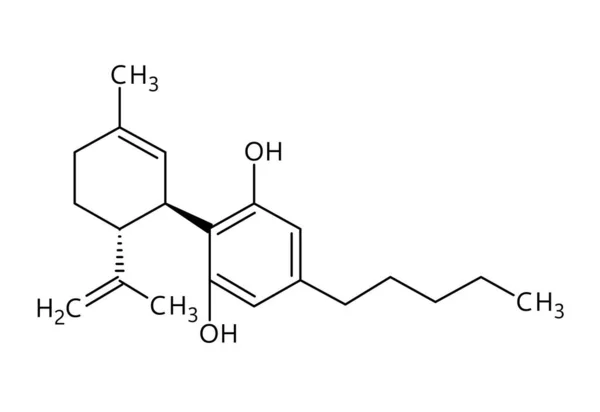 Cannabidiol Atau Cbd Struktur Molekul Cannabidiol Adalah Fitokanabinoid Yang Diekstrak - Stok Vektor