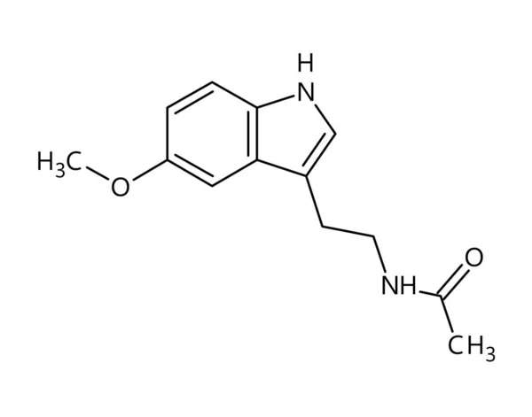Estructura Molecular Melatonina Melatonina Una Hormona Que Controla Ciclo Sueño — Vector de stock