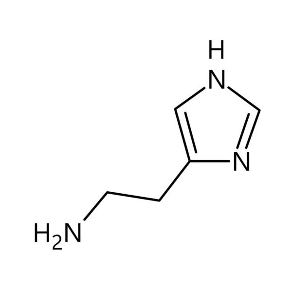 Struktura Molekularna Histaminy Histamina Jest Związkiem Organicznym Biorącym Udział Lokalnych — Wektor stockowy