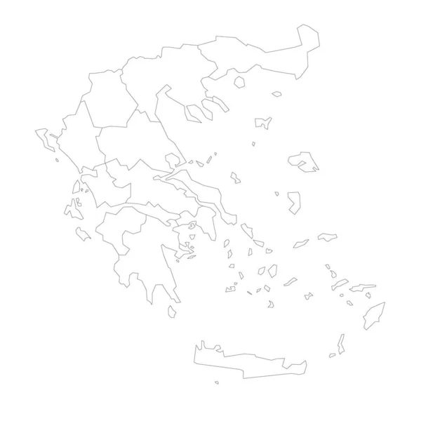Greece Political Map Administrative Divisions Decentralized Administrations Autonomous Monastic State — Stockvector