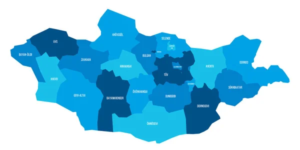 Монголия Политическая Карта Административно Территориальных Единиц Провинций Хот Улан Батора — стоковый вектор