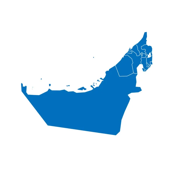 Emiratos Árabes Unidos Mapa Político Las Divisiones Administrativas Emiratos Mapa — Vector de stock
