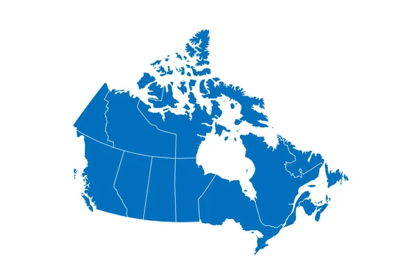 Canadá Mapa Político Las Divisiones Administrativas Provincias Territorios Mapa Vectorial — Vector de stock