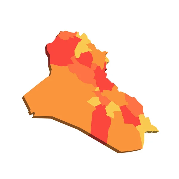 Iraq Political Map Administrative Divisions Governorates Kurdistan Region Map Shades — Vettoriale Stock