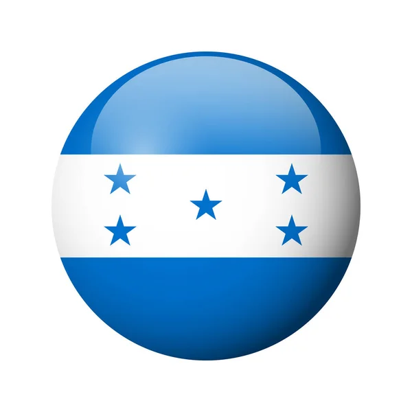 Flaga Hondurasu Błyszcząca Okrągła Odznaka Ikona Wektora — Wektor stockowy