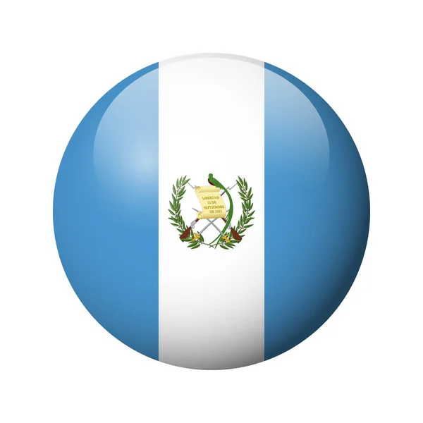 Flaga Gwatemali Błyszcząca Odznaka Okręgu Ikona Wektora — Wektor stockowy