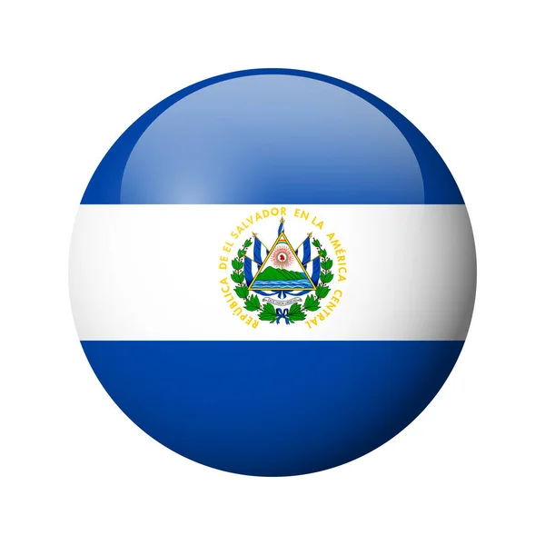 Flaga Salwadoru Błyszcząca Okrągła Odznaka Ikona Wektora — Wektor stockowy