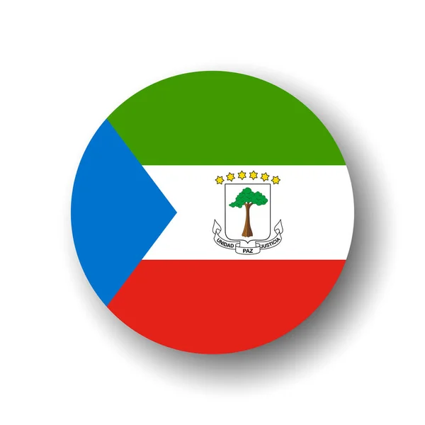 Flaga Gwinei Równikowej Płaska Ikona Wektora Okręgu Lub Odznaka Opuszczonym — Wektor stockowy