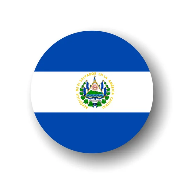 Flaga Salwadoru Płaska Ikona Koła Wektorowego Lub Odznaka Opuszczonym Cieniem — Wektor stockowy
