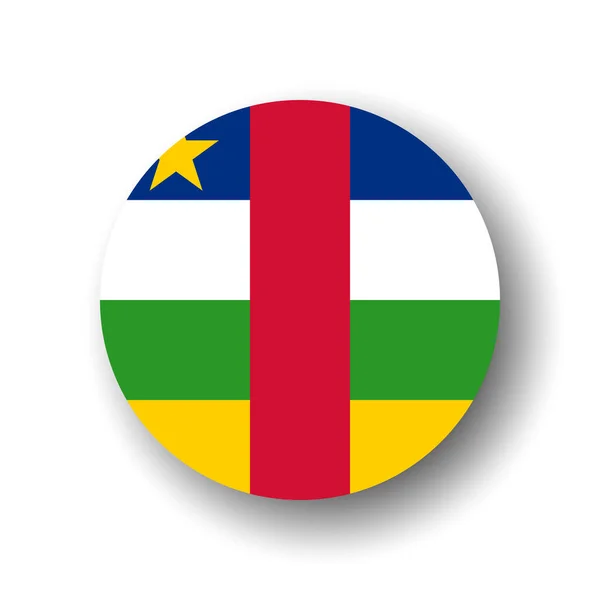 Bandera República Centroafricana Icono Círculo Vectorial Plano Insignia Con Sombra — Archivo Imágenes Vectoriales