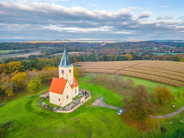 Church James Philip Chvojen Konopiste Castle Czech Republic Aerial View — Stock Photo, Image