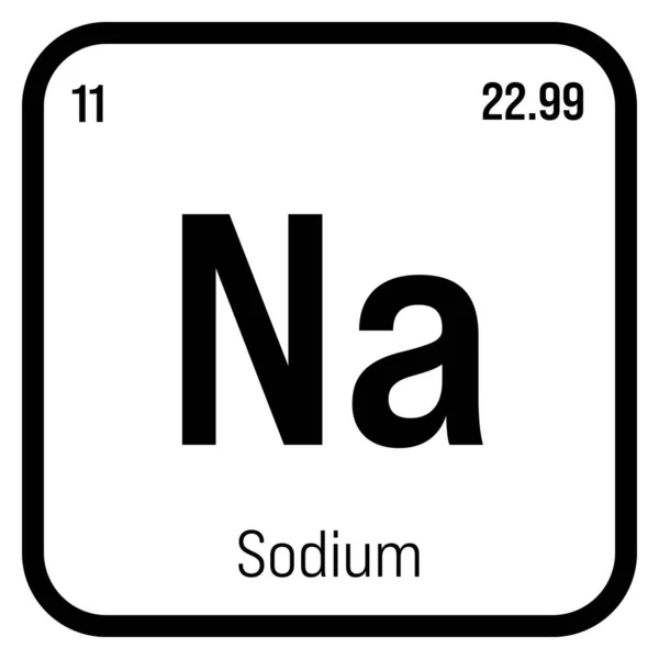 Sodium Periodic Table Element Name Symbol Atomic Number Weight Alkali — Archivo Imágenes Vectoriales