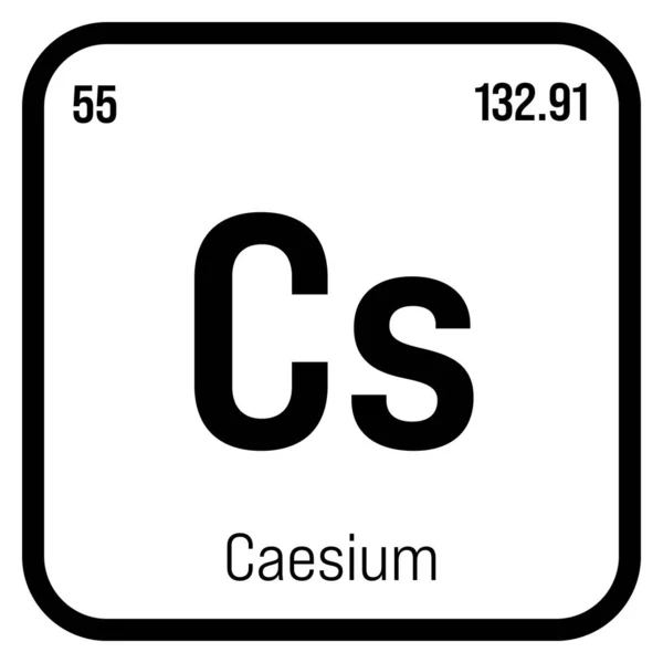 Caesium Periodic Table Element Name Symbol Atomic Number Weight Alkali — Stock Vector
