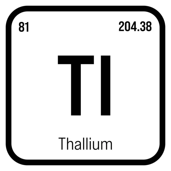 Thallium Periodiek Systeemelement Met Naam Symbool Atoomnummer Gewicht Overgang Metaal — Stockvector