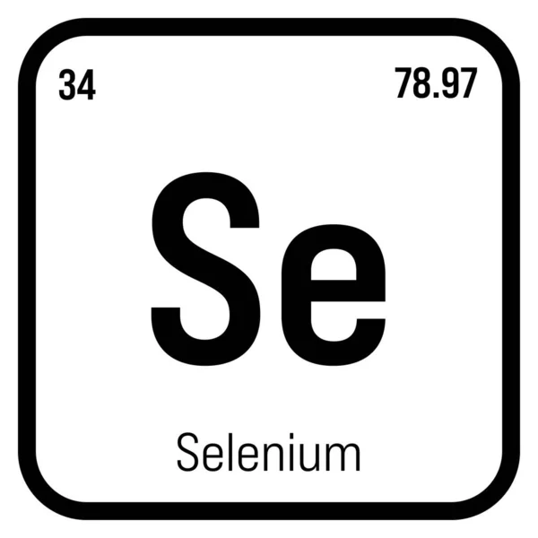 Selenium Unsur Tabel Periodik Dengan Nama Simbol Nomor Atom Dan - Stok Vektor