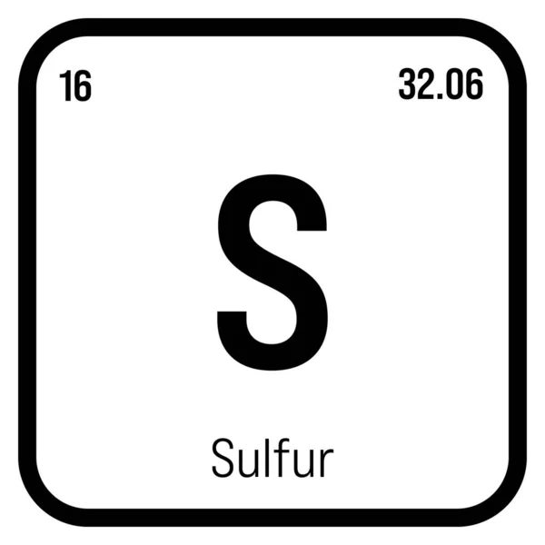 Sulfur Periodic Table Element Name Symbol Atomic Number Weight Non — Vettoriale Stock